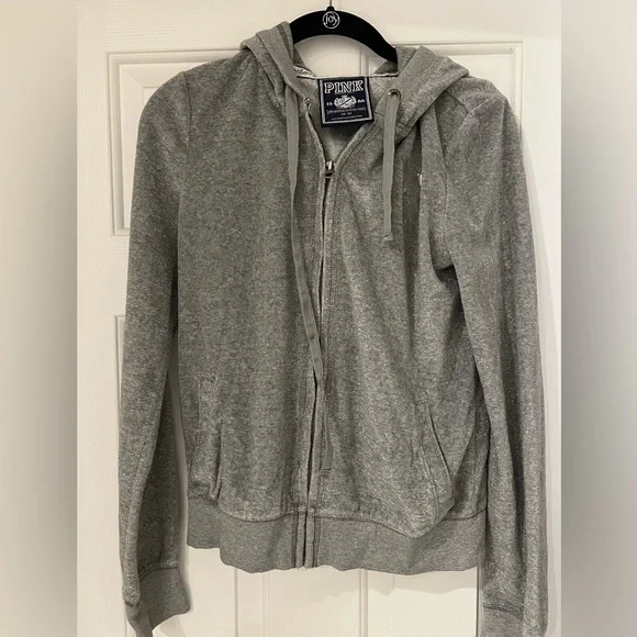 Sweat à Capuche Victoria's Secret PINK - Modèle Marled Lightweight Full Zip - Lavande - Neuf Avec Étiquettes